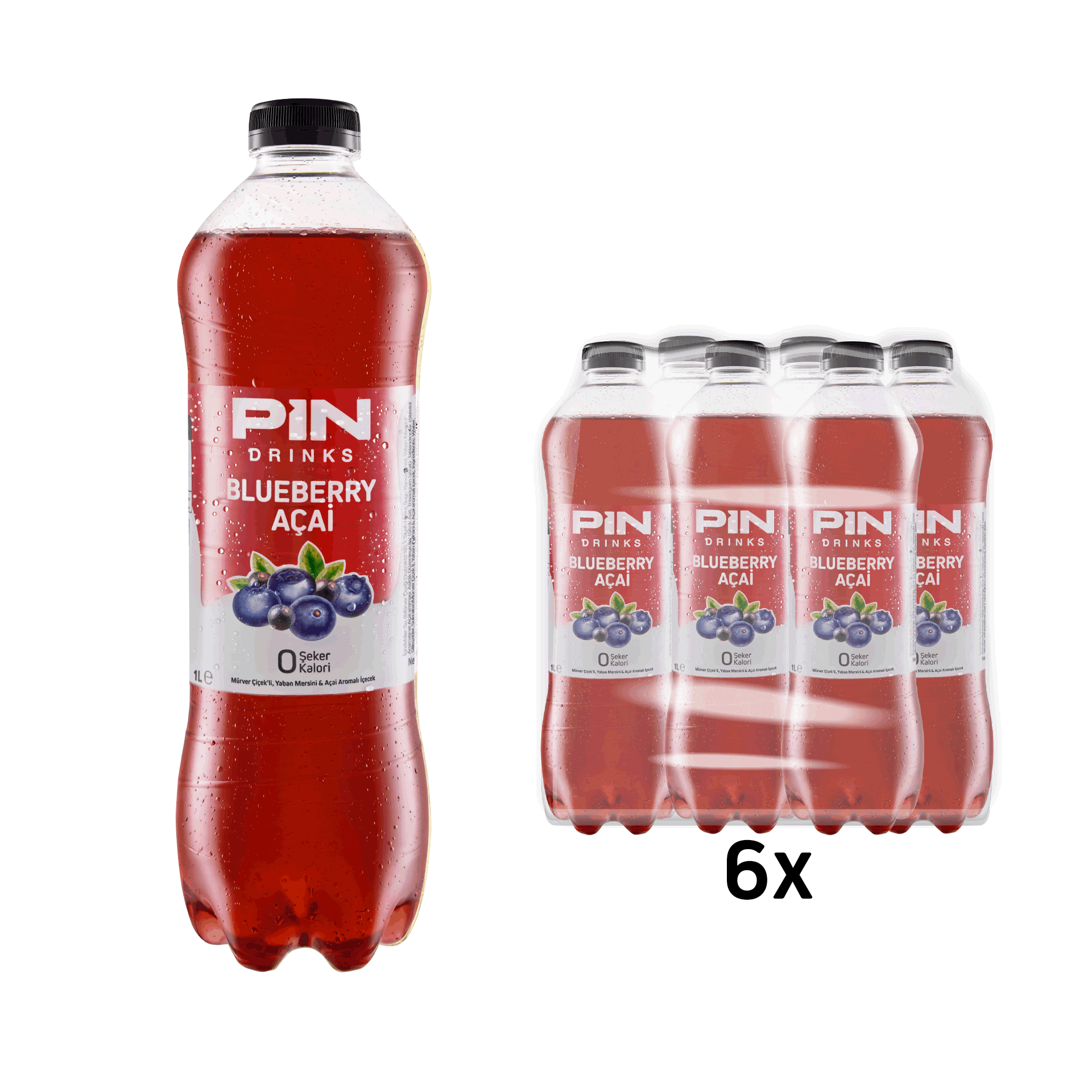 6 x Blueberry Açai 1 Liter Pet