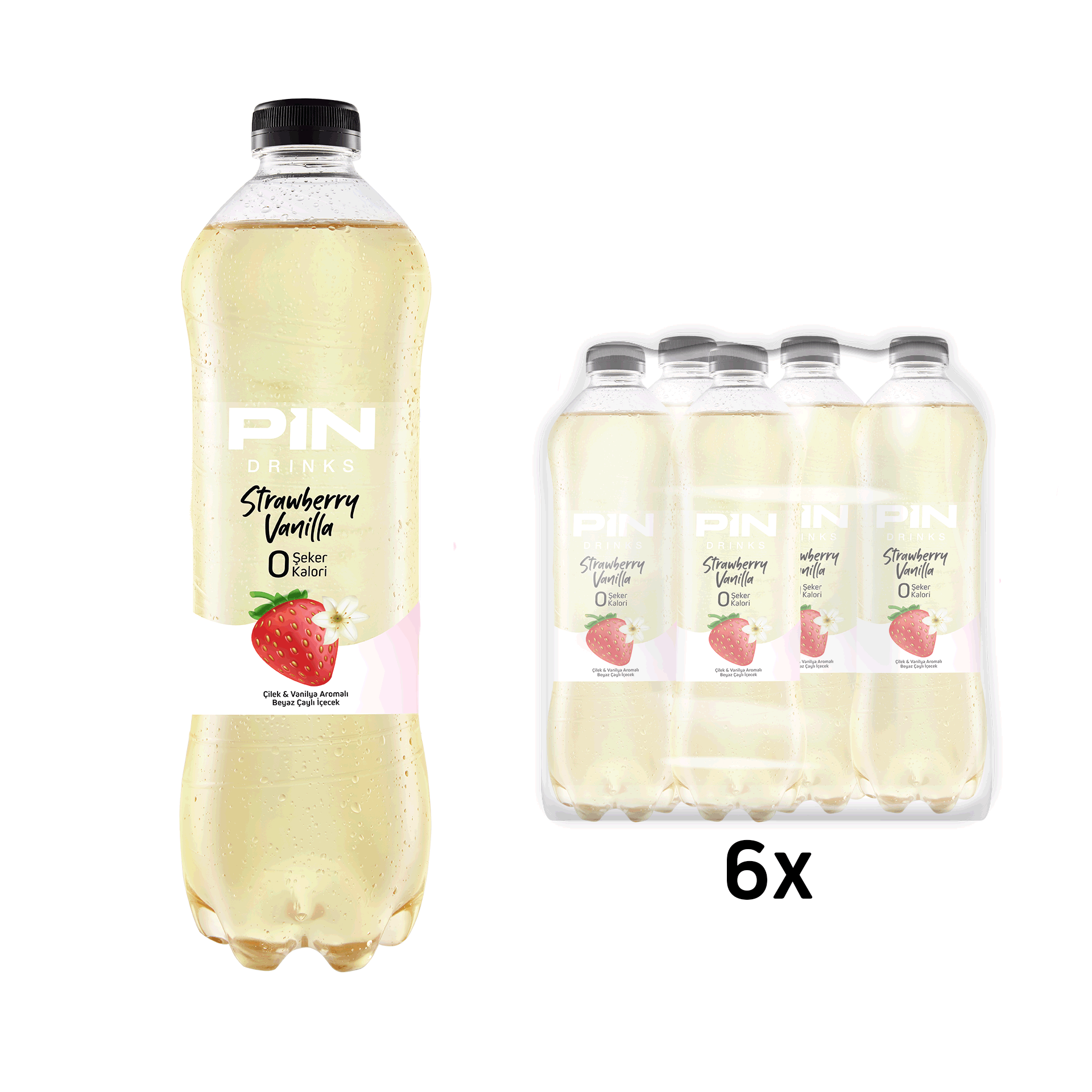 6 x Strawberry Vanilla 1 Liter Pet