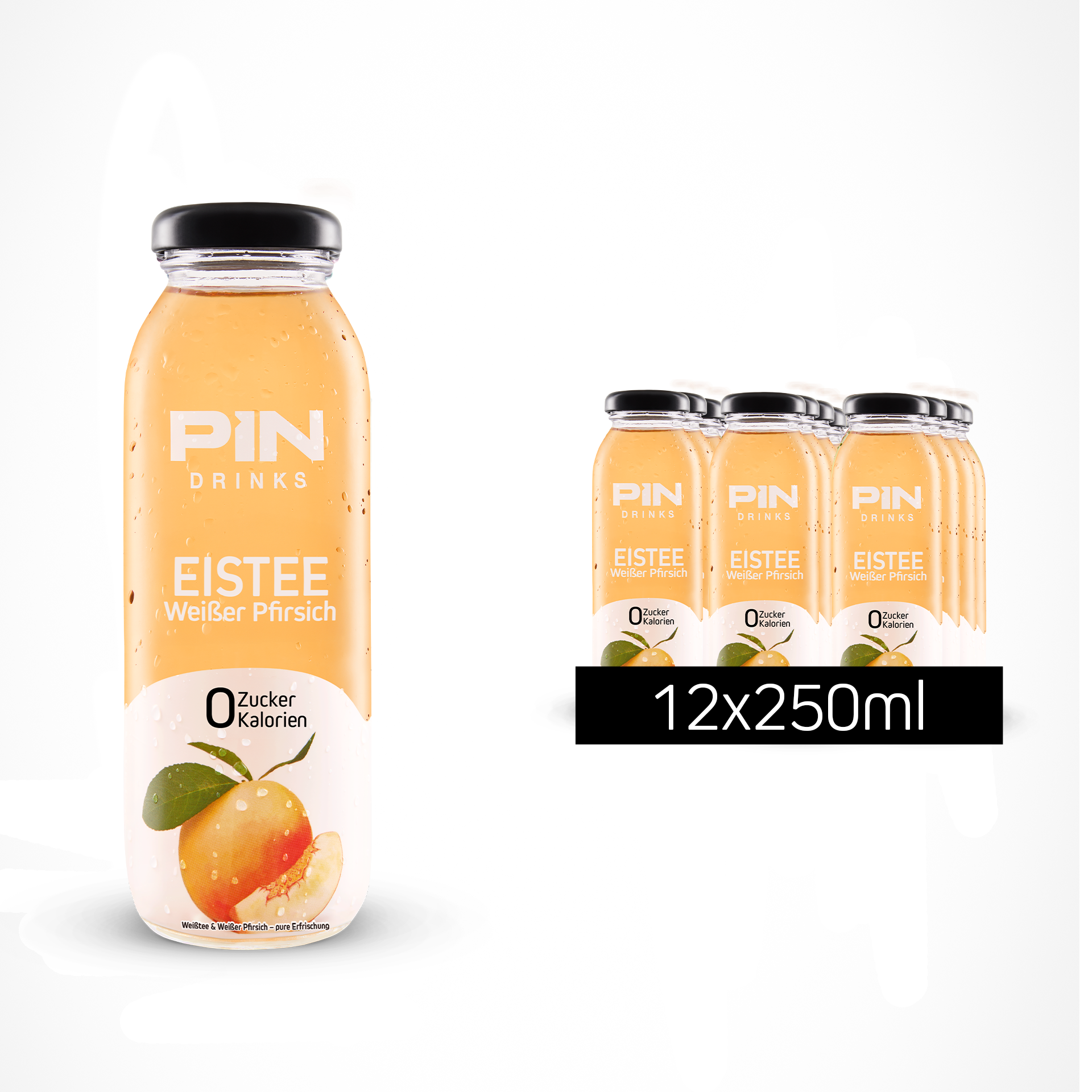 12 x WEISSER PFIRSICH TEE 250ml Glass