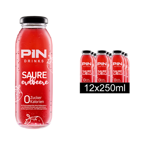 12 x SAURE ERDBEERE 250 ml Glass