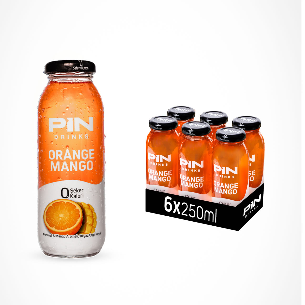 6 x Orange Mango 250 ml GLASS