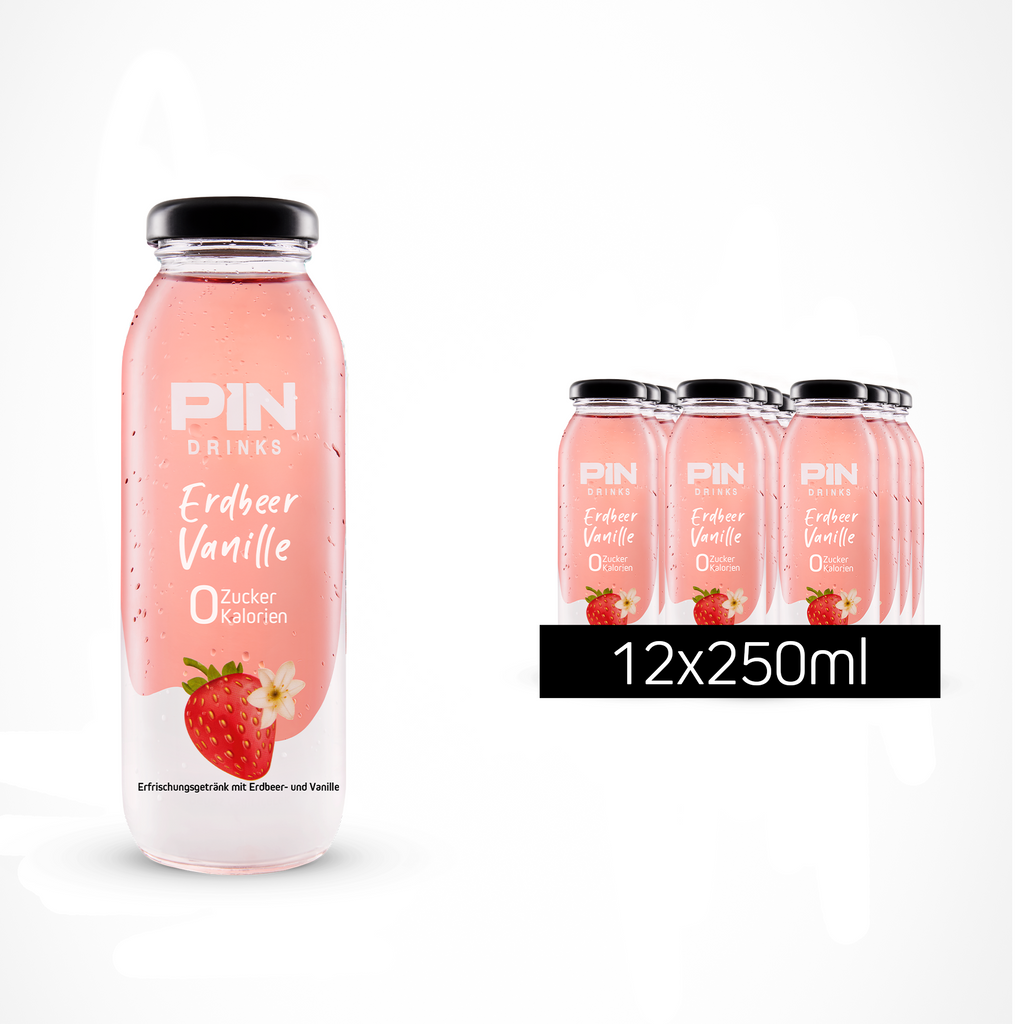 12 x ERDBEER/VANILLE 250 ml Glass